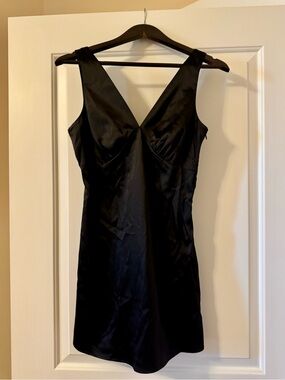 Mi Ami Black Satin Slip Dress
